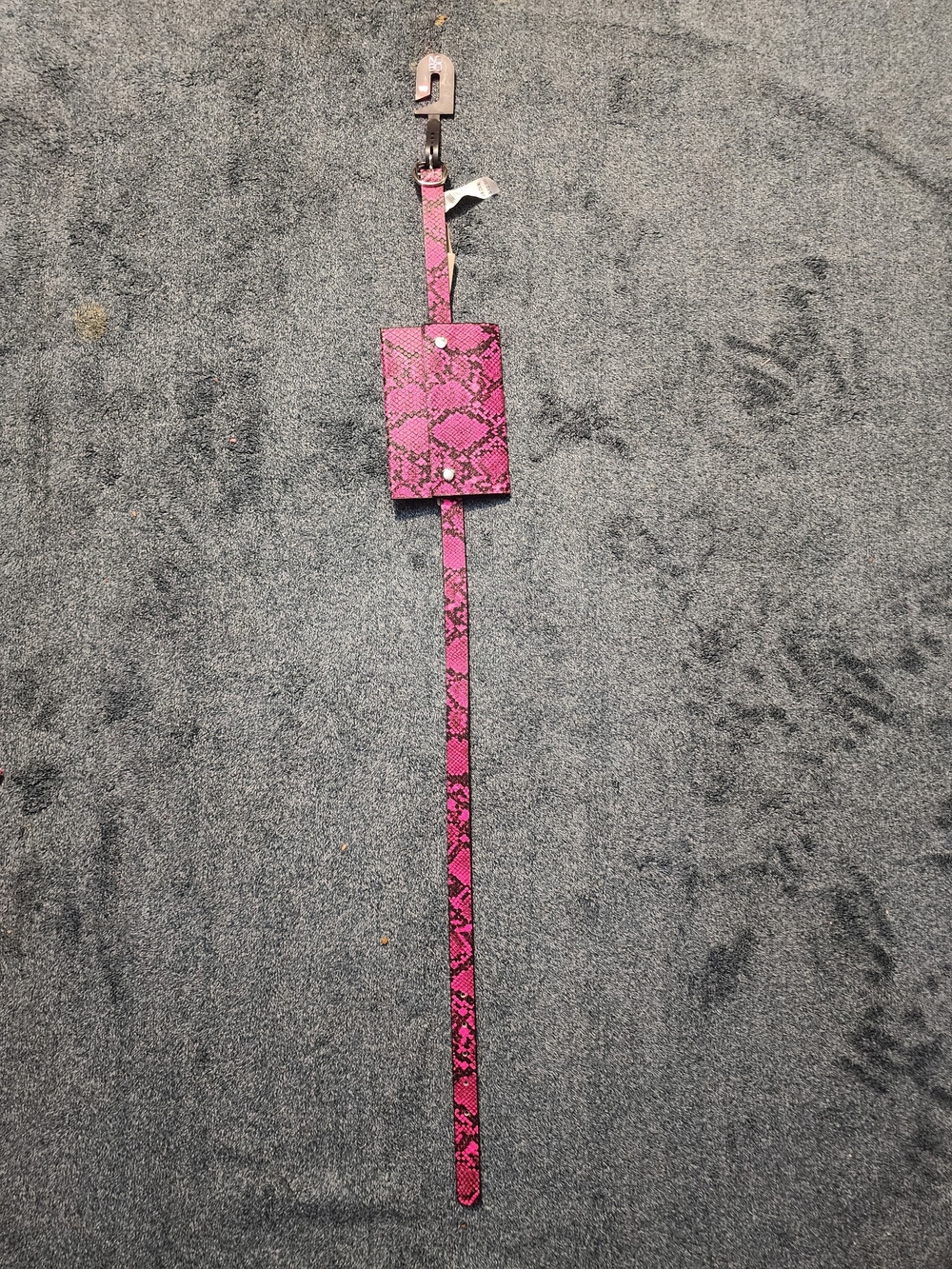 Pink Snake-Print Card Holder Belt